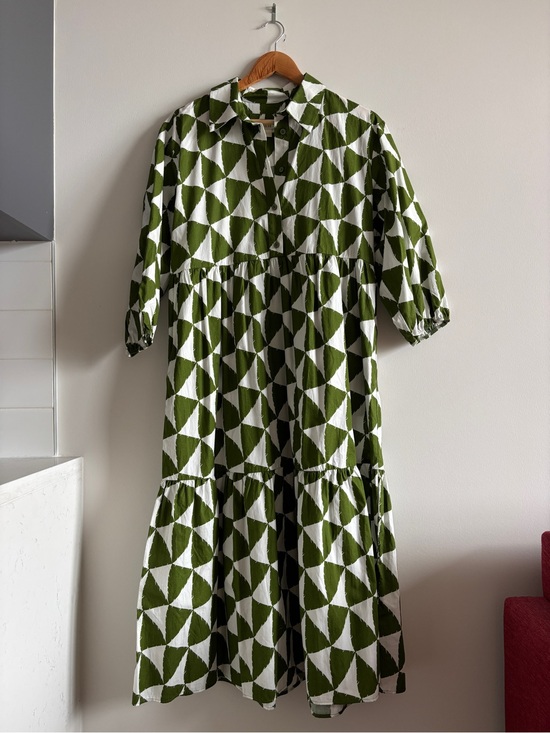 Anthropologie Dresses & Skirts - Anthropologie Maeve The Bettina Tiered Shirt Dress in Moss | M